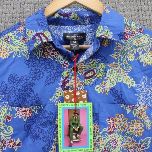 Houston White X Target Shirt Men Medium M Multicolor Floral Pattern Collared NWT - Picture 2 of 9